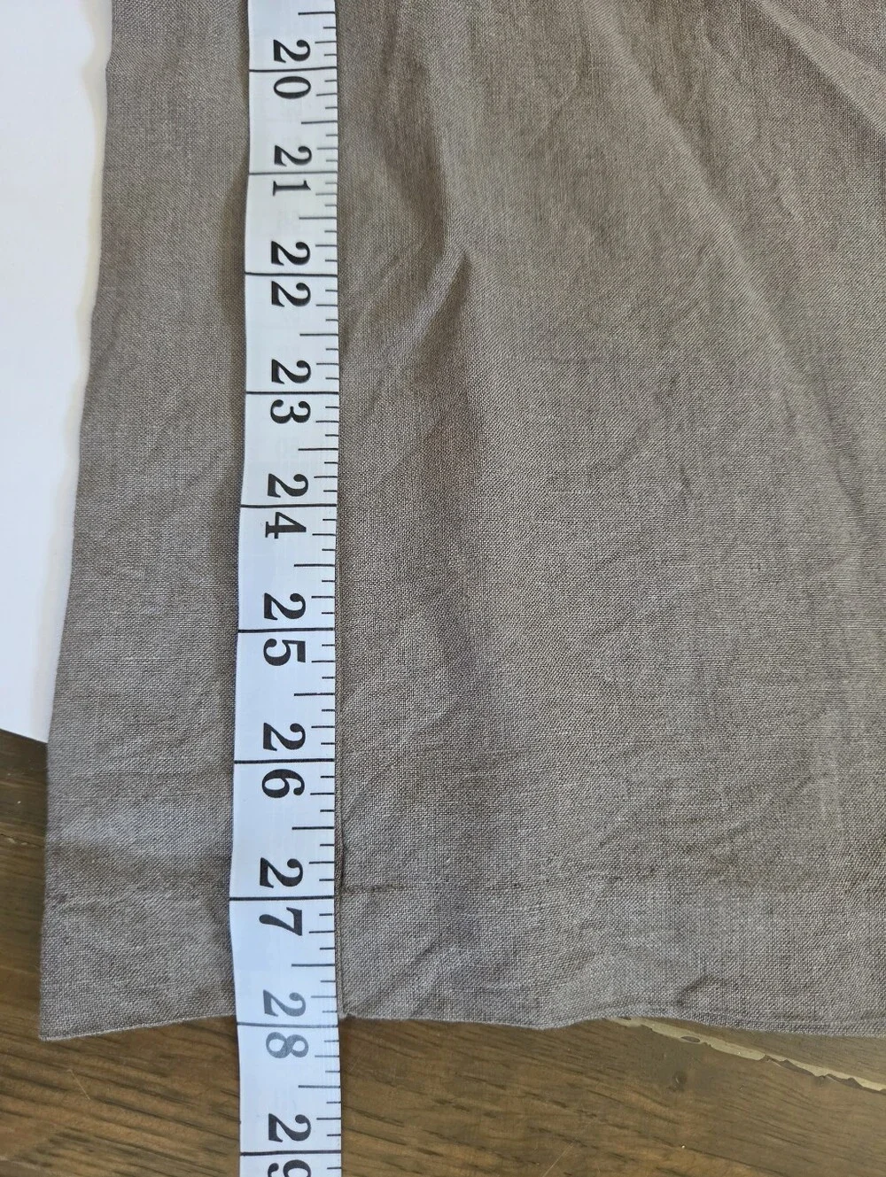 H&M linen blend wideleg flowg lightweight trousers in neutral beige brown sz 2